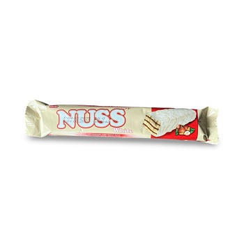 Вафли Nuss в белом шоколаде с лесным орехом 28г