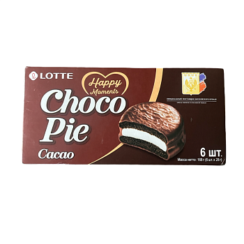 Печенье Lotte Choco Pie со вкусом какао 168г