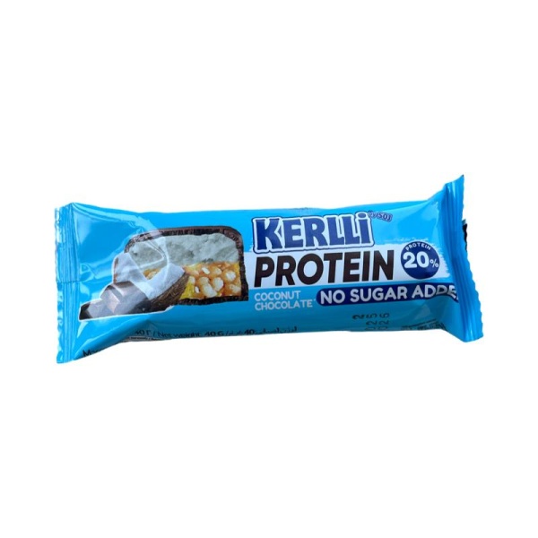 Zlakovyy batonchik Kerlli s proteinom i kokosom bez dobavleniya sakhara 40g