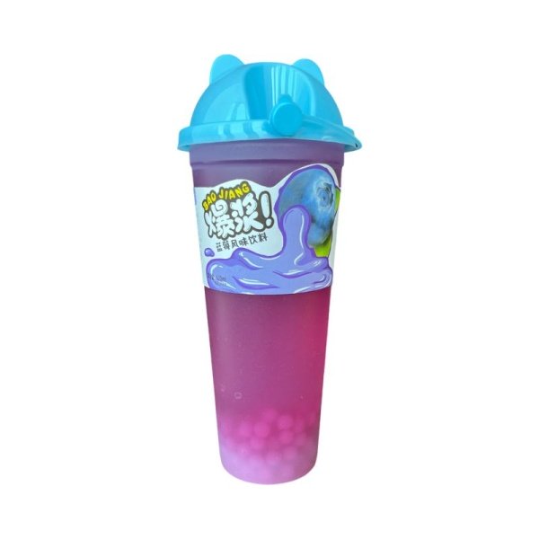 Napitok Guotingxingyu Bao Jiang Bubble Tea s zheleynymi sharikami so vkusom cherniki 620ml