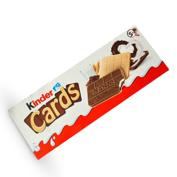 Vafli Kinder Cards s molochnym shokoladom i kakao 128g