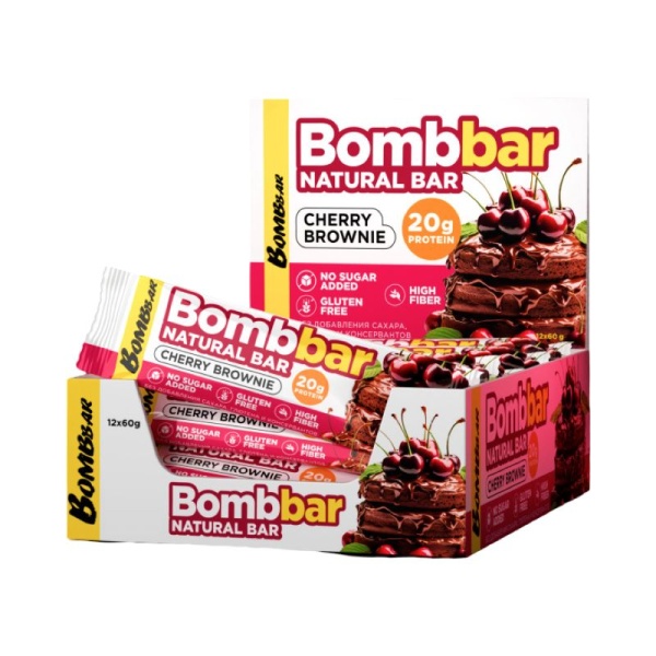 Batonchik Bombbar so vkusom Vishnevyy brauni 60g