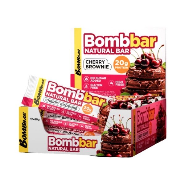 Batonchik Bombbar so vkusom Vishnevyy brauni 60g