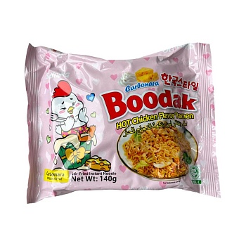 Лапша Boodak со вкусом острой курицы Карбонара 140г