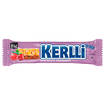Злаковый батончик Kerlli с клюквой в молочном шоколаде 50г