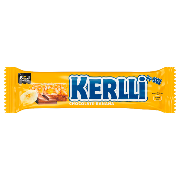 Zlakovyy batonchik Kerlli s bananom v molochnom shokolade 50g