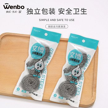 Губка Wenbo металическая 3шт