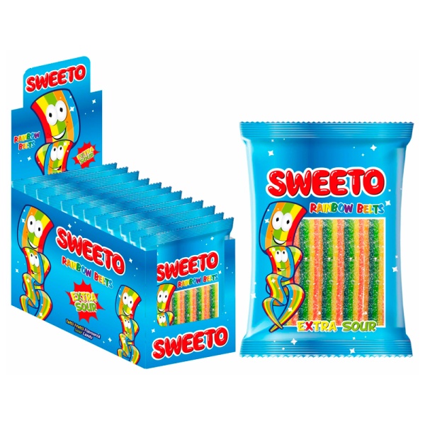 Marmelad Sweeto Belt Rainbow Super kislaya lenta 80g