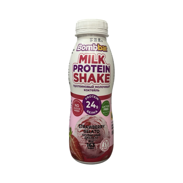 Kokteyl molochnyy Bombbar proteinovyy so vkusom klubniki 350ml
