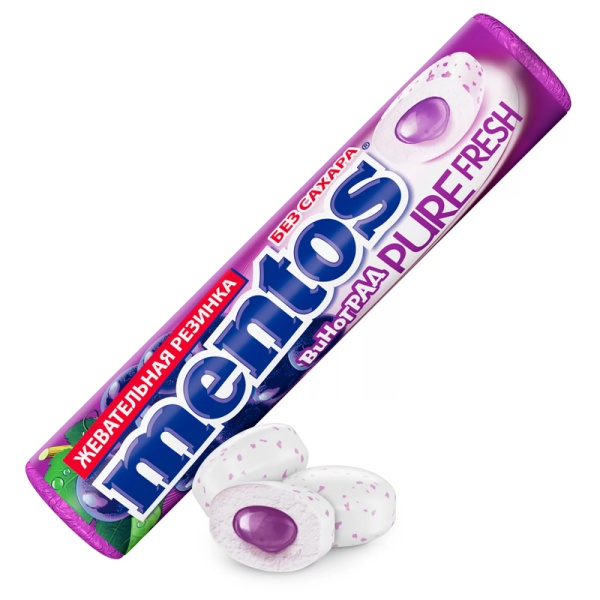 Zhevatelnaya rezinka Mentos Vinograd 15,5g