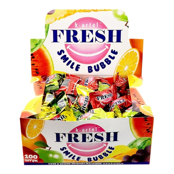Zhevatelnaya rezinka Fresh Smile assorti vkusov 3g