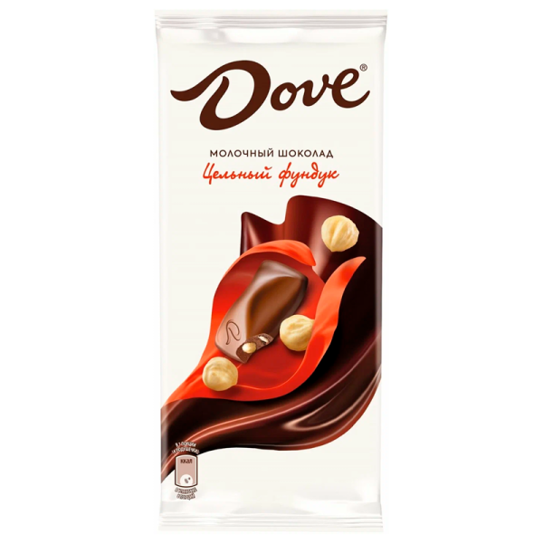 Shokolad Dove s tselnym fundukom 90g